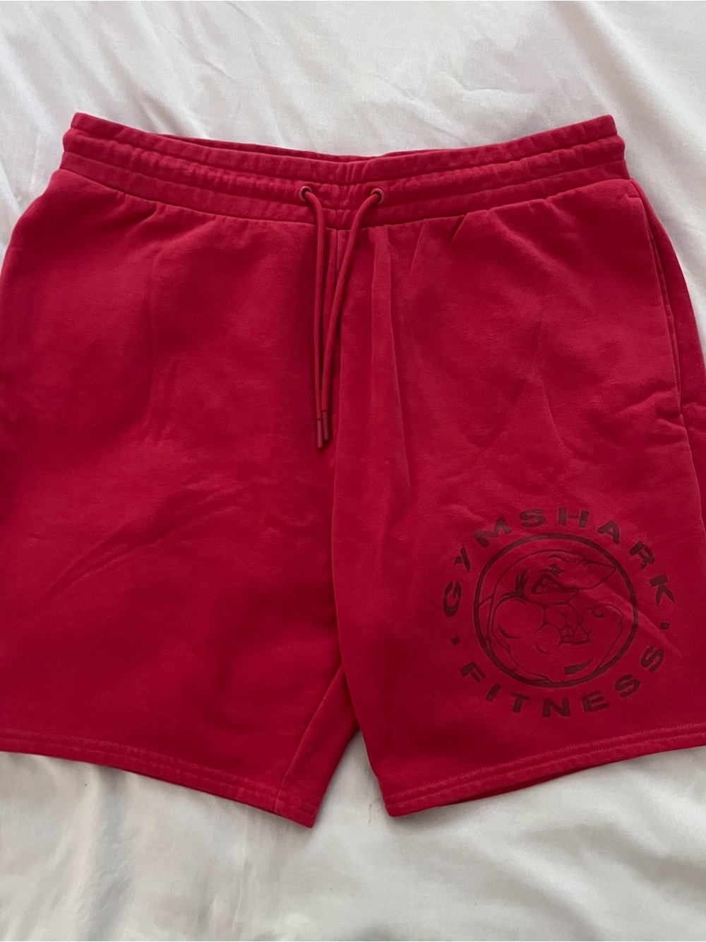Gymshark Red Athletic Drawstring Shorts with Logo
